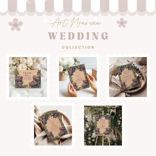 Cartons Réponse Mariage Art Nouveau Lilac