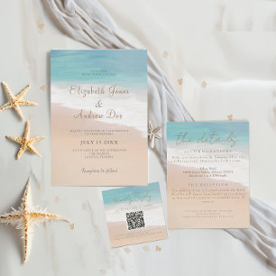 Invitation de mariage plage Mariage bord de mer/bo