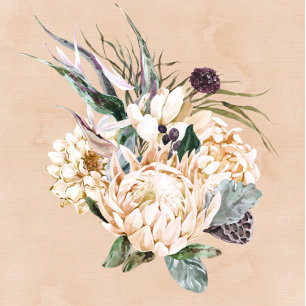 Invitation Boho tropical blanc Protea Mariage floral Invitati