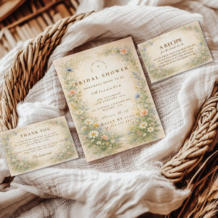 Serviette En Papier Fête de Mariage aux Fleurs Sauvages et Pastels Dou