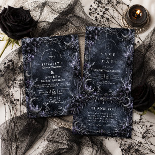 Cartons Réponse Mariage d'hiver gothique enchanté