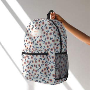 Sac À Dos Imprimé Marguerites Corail Ditsy – Motif Floral Sans Coutu
