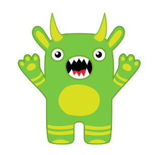 Green Stripe Little Monster Baby shower Invitation