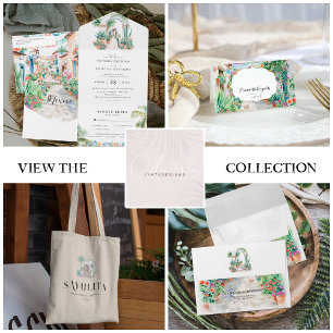 Invitation Watercolor Mexique Hacienda Mariage de l'église