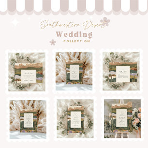 Invitation Désert du Sud-Ouest Cactus Mariage Paysage