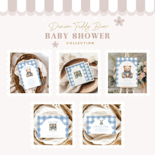 Carte D'accompagnement Cute Denim Baby shower Livres pour bébé