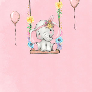 Invitation C'est un Baby shower fille Eléphant mignon