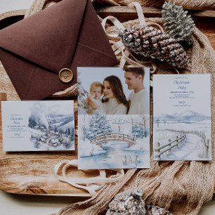 Cartes Pour Fêtes Annuelles Photo Aquarelle Noël hiver Wonderland