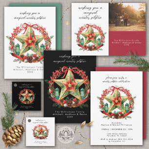 Cartes Pour Fêtes Annuelles Solstice d'hiver Wreath Fête de Noël Photo