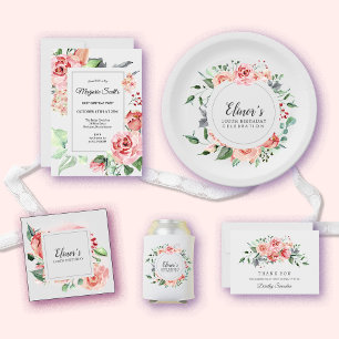 Rafraîchisseur Pour Canette 100e anniversaire Elégant rose Rose florale