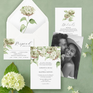 Cartes d'invitation de mariage formelles Hortensia