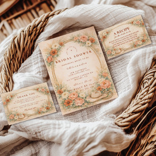 Invitation Fête de mariage champêtre avec fleurs de ranch