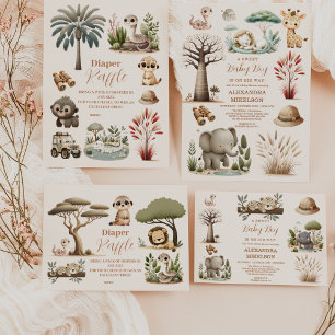Assiettes En Carton Tropical Jungle Safari Animaux Baby showers Garçon