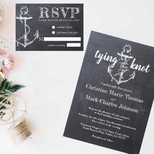 Invitation Ancre nautique - Tableau de bord Rustique Mariage