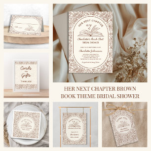 Invitation Club de lecture Her Next Chapter Mariage Marron
