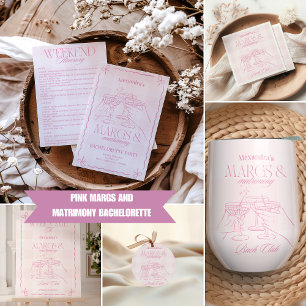 Sticker Rond Marges Roses Et Bachelorette De Mariage