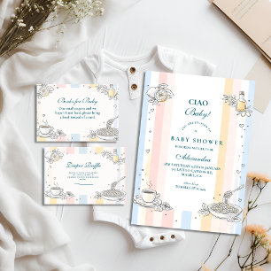 Serviette En Papier Baby Shower Doodle de Café Italien