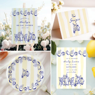 Serviette En Papier La Dolce Vita Mariage Italien Jaune Citron Douche 