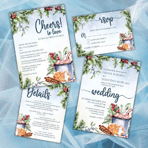 Invitation Cosy Hot Cocoa hiver Mariage neigeux