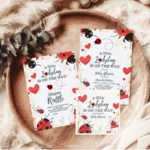 Invitation Petit Baby shower de fille Ladybug