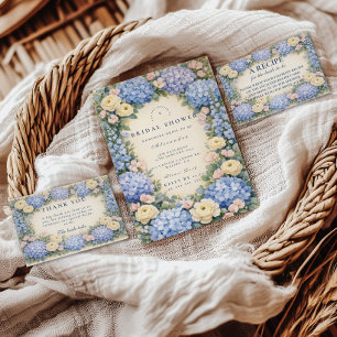 Invitation Mariage classique avec des fleurs d'hortensia