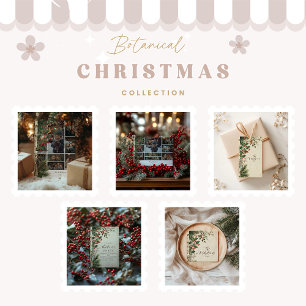 Invitation Rustic Holly Berry Noël