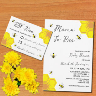 Invitation Baby shower d'abeilles