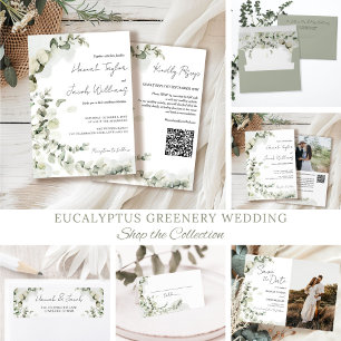 Invitation Eucalyptus QR Code Mariage photo