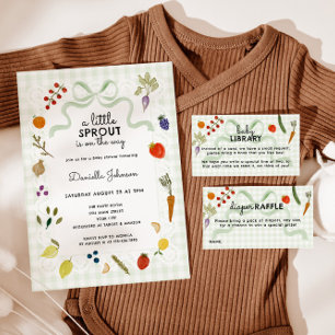 Invitation Marché fermier Gingham & Lace Baby Shower