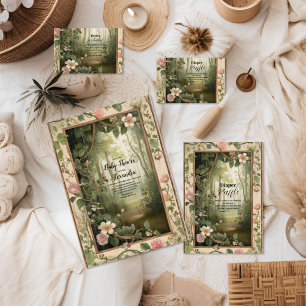 Carte D'accompagnement Livres de la Forêt Magique Florale pour bébé