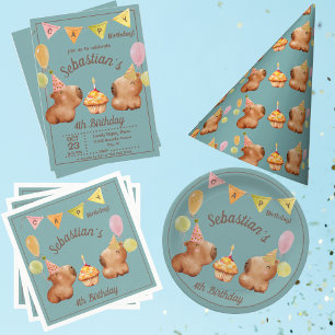 Invitation Jote Capy Anniversaire de la fête de Capybara