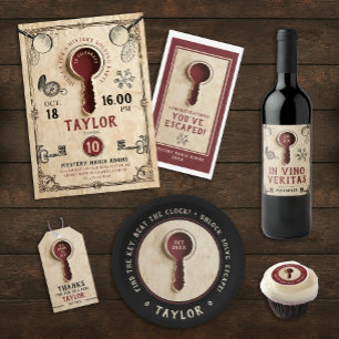 Serviette En Papier Cool Retro Vintage Bourgogne Escape Room Adventure