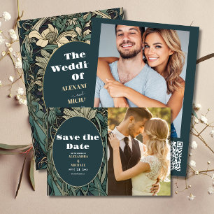 Menu Vintage Floral Art Nouveau Mariage