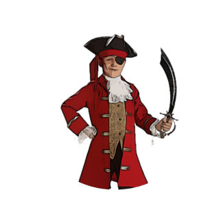 Sticker Rond Pirate bleu marine