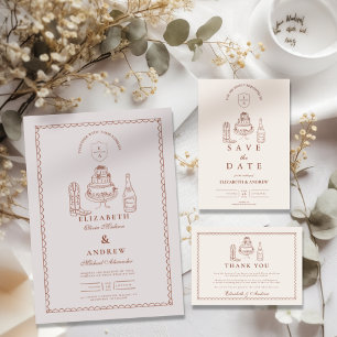 Invitations En Acrylique Mariage de doodle occidental funky tiré à la main 