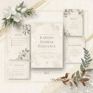 Carte Élégante de Fleurs pour Sauvegarder la Date