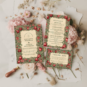 Carte De Remerciements Mariage de Jardin Grenade Vintage
