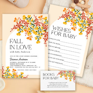 Invitation Tomber dans l'amour Automne Baby shower Floral