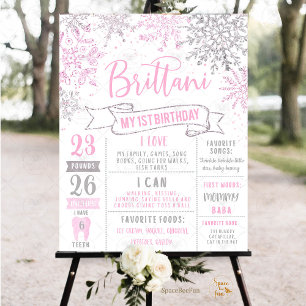 Invitation Hiver ONE derland Fête d'anniversaire du flocon de