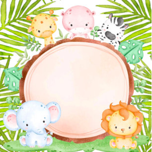 Invitation Baby shower animalier Safari Jungle