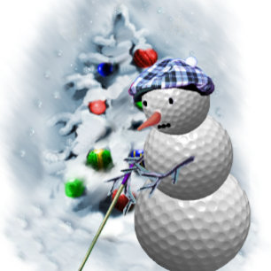 Cartes Pour Fêtes Annuelles Golf Ball Snowman Noël