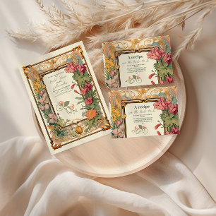 Serviette En Papier Vintage Fête des mariées Art Nouveau Floral