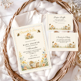 Invitation Parents à Bee Baby Shower Fantaisistes