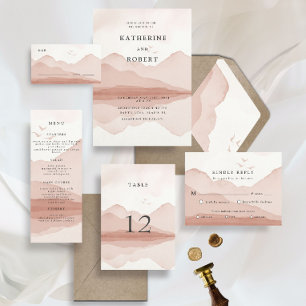 Mariage Bleu Montagne en une seule invitation