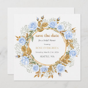 Signe De Table Rose bleu baisé d'or