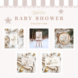 Invitation Baby shower d'hiver Russe Reindeer