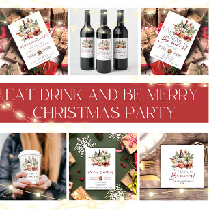 Sticker Carré Mangez Boire et Soyez Joyeux Noël