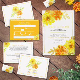 Invitation Renouvellement du voeu mariage jaune 1 an après he