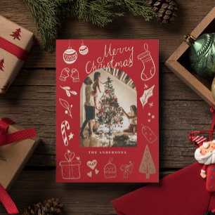 Cartes Pour Fêtes Annuelles Joyeux Noël Choses Préférées Dessinées à la Main R