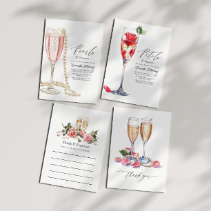 Invitation Fête de mariage Petals & Prosecco Champagne
